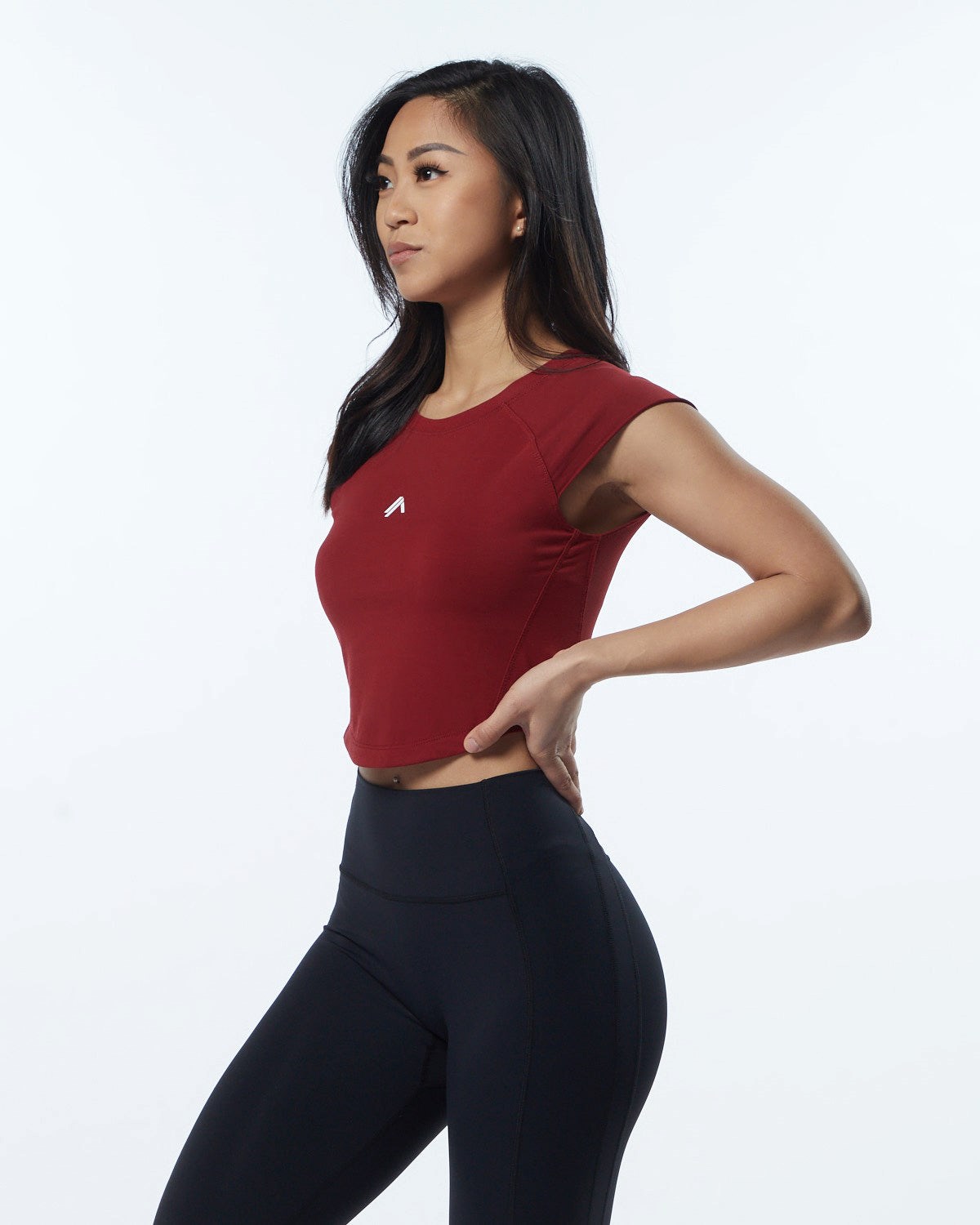 Alphalete High Performance Kratke Sleeve Crop Tee Červené | 278-PFESOH