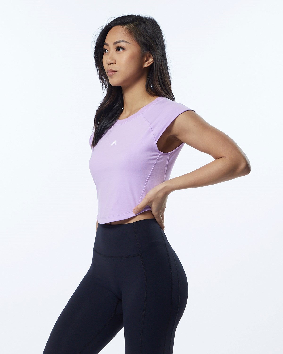 Alphalete High Performance Kratke Sleeve Crop Tee Lavendel | 541-LJXYIV