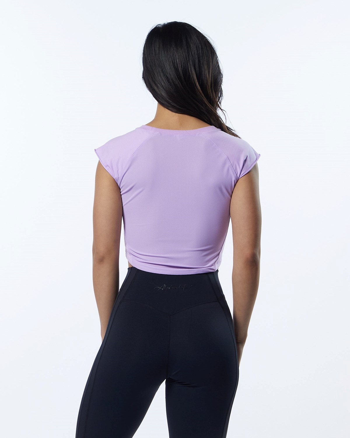 Alphalete High Performance Kratke Sleeve Crop Tee Lavendel | 541-LJXYIV