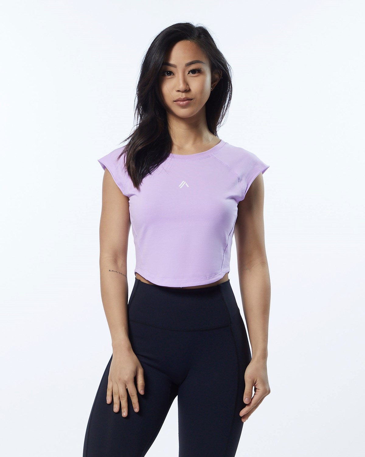 Alphalete High Performance Kratke Sleeve Crop Tee Lavendel | 541-LJXYIV