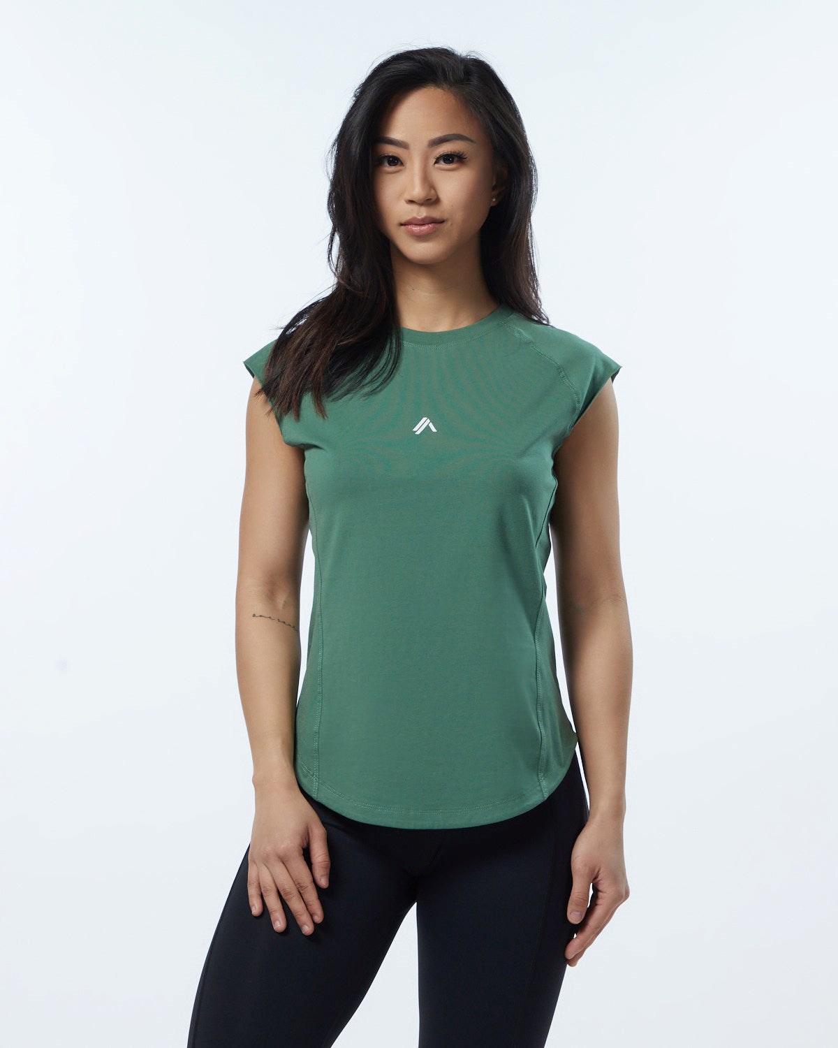 Alphalete High Performance Kratke Sleeve Tee Zelene | 573-REJTYQ