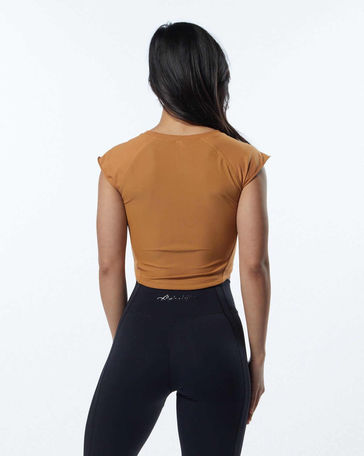 Alphalete High Performance Kratke Sleeve Crop Tee Chestnut | 786-GLCZWB