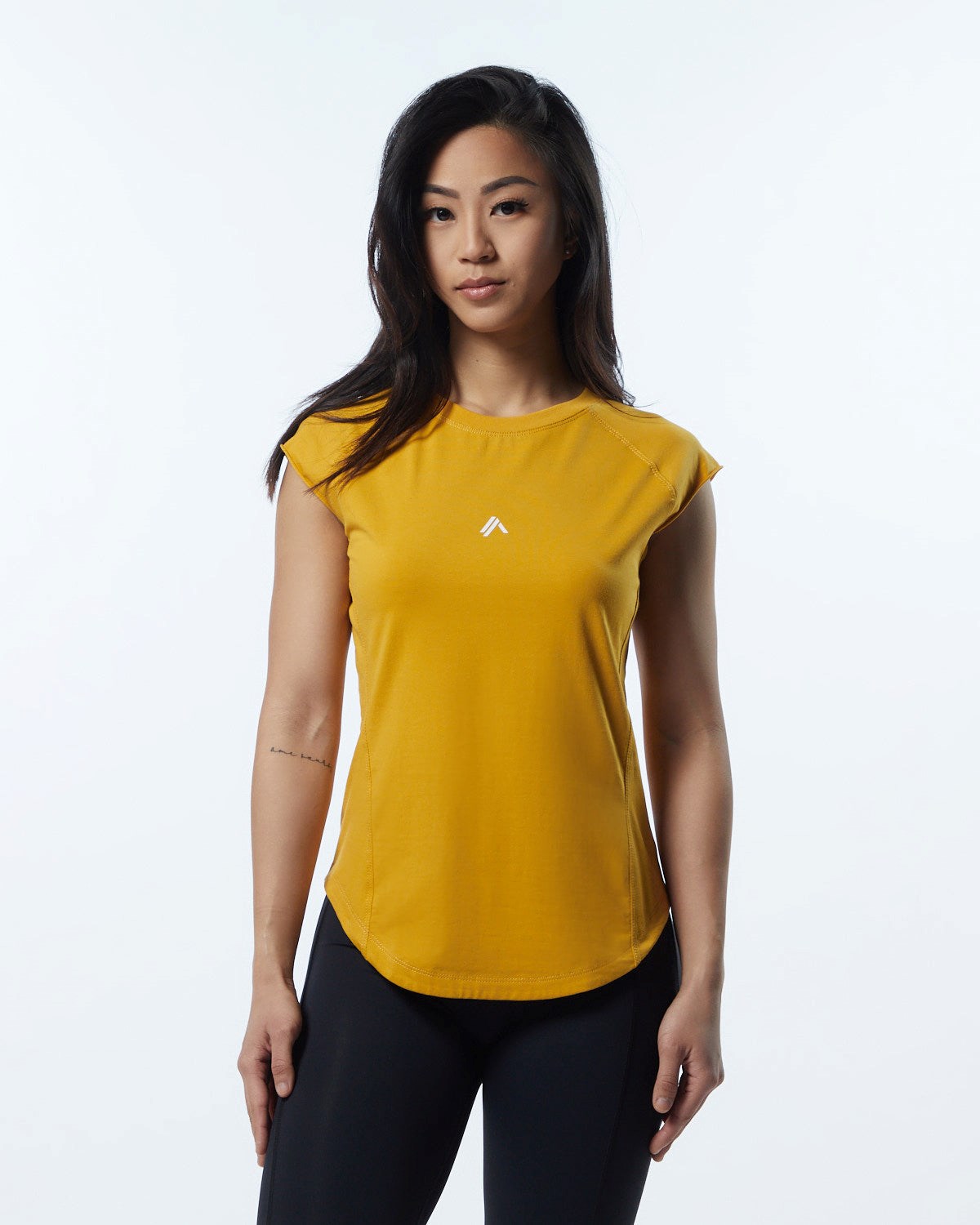 Alphalete High Performance Kratke Sleeve Tee Žlté | 796-QDBRGA