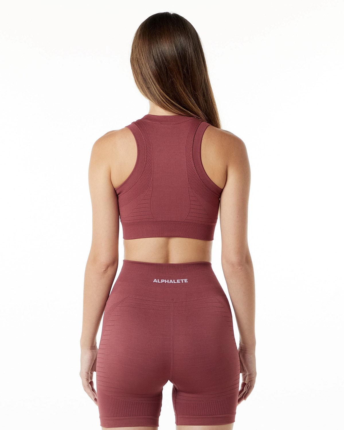 Alphalete High Performance Seamless Crop Bra Gingerbread | 187-QUVAIL