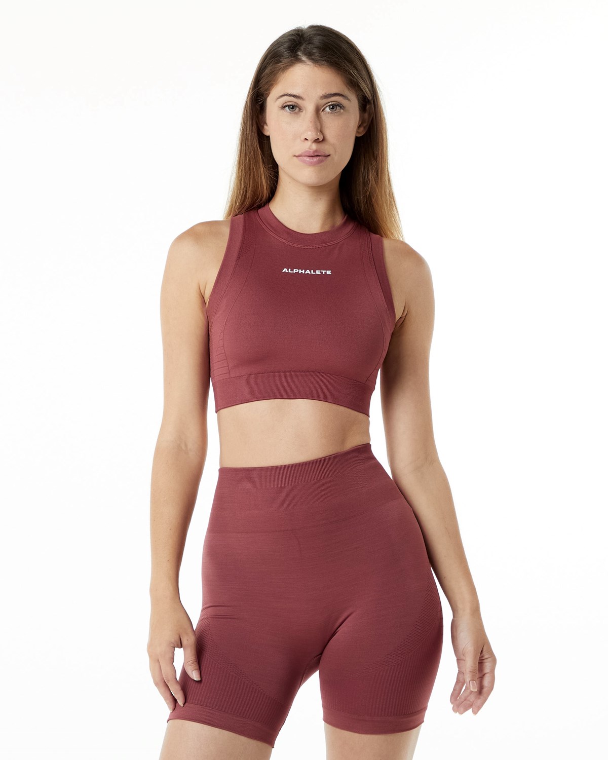 Alphalete High Performance Seamless Crop Bra Gingerbread | 187-QUVAIL