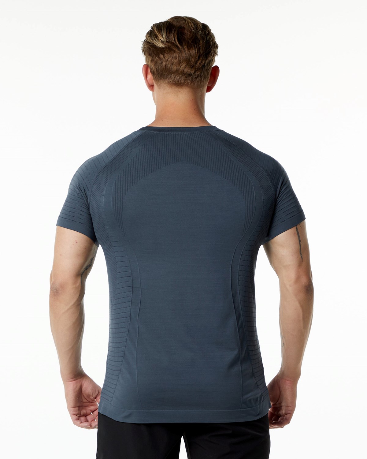 Alphalete High Performance Seamless Kratke Sleeve Tee Carbon | 053-LXRIUG