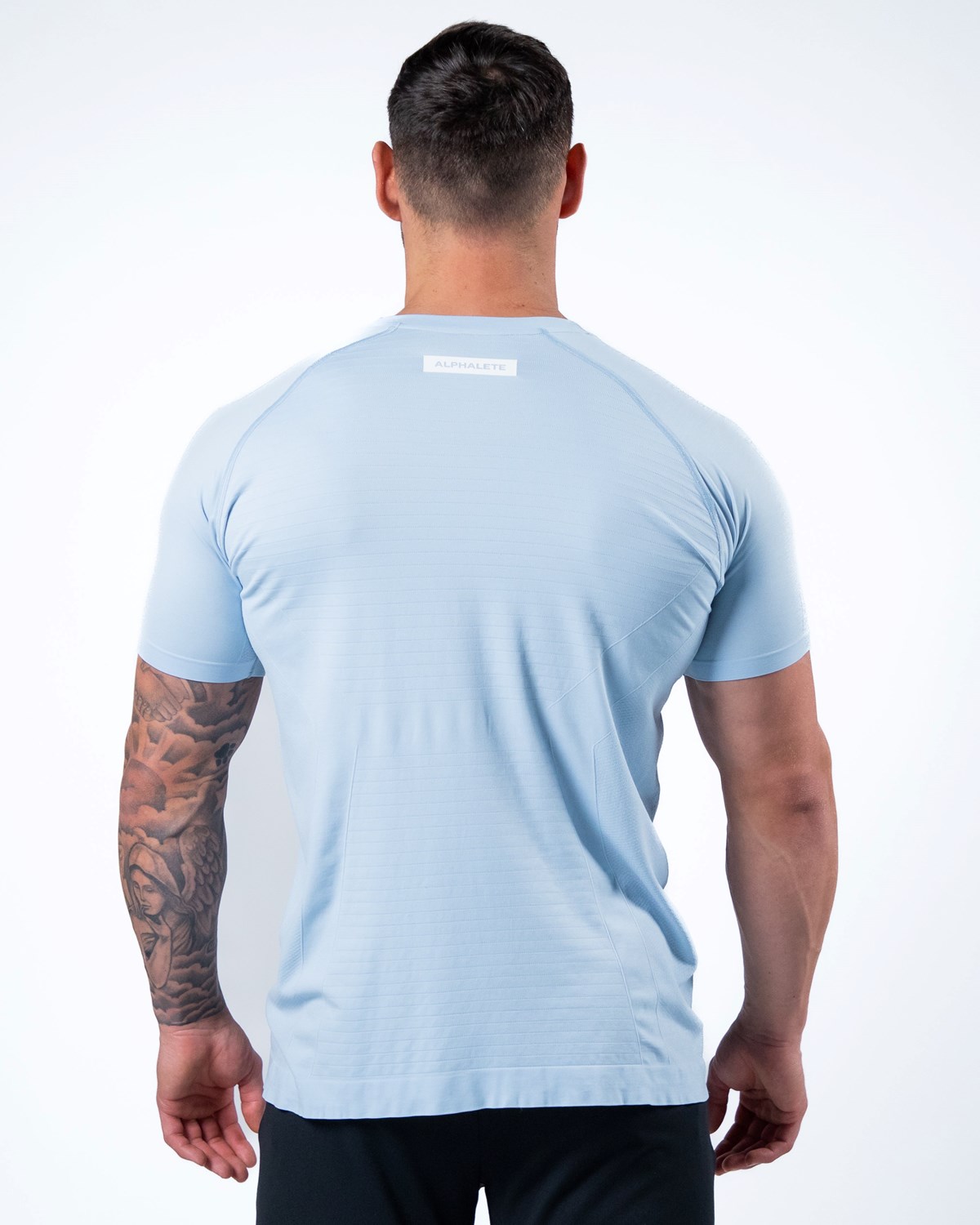 Alphalete High Performance Seamless Kratke Sleeve Tee Modre | 094-MRLWXQ