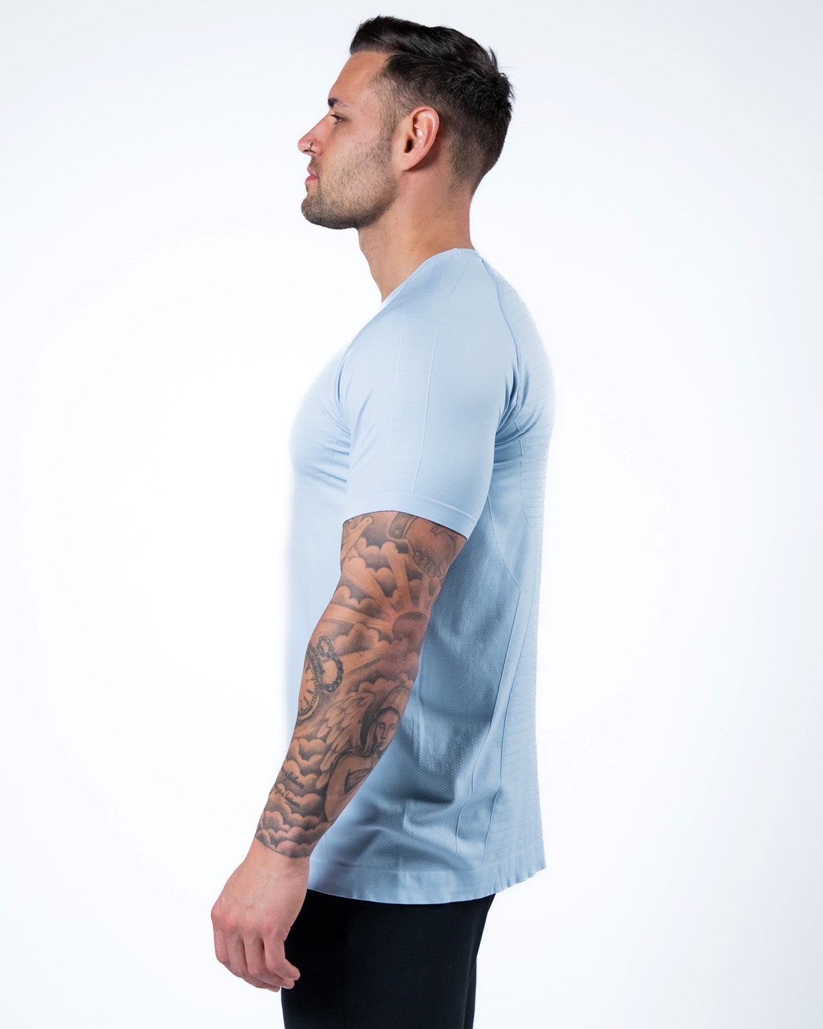 Alphalete High Performance Seamless Kratke Sleeve Tee Modre | 094-MRLWXQ