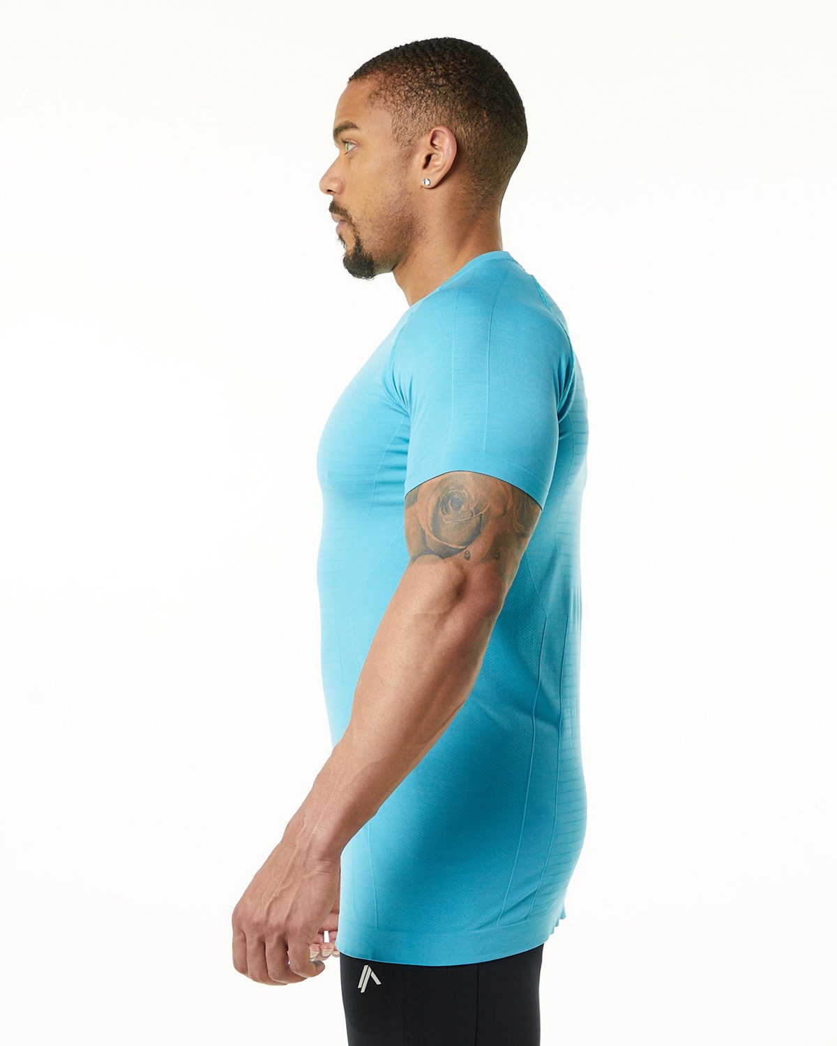 Alphalete High Performance Seamless Kratke Sleeve Tee Faded Ocean | 267-AQNSZB