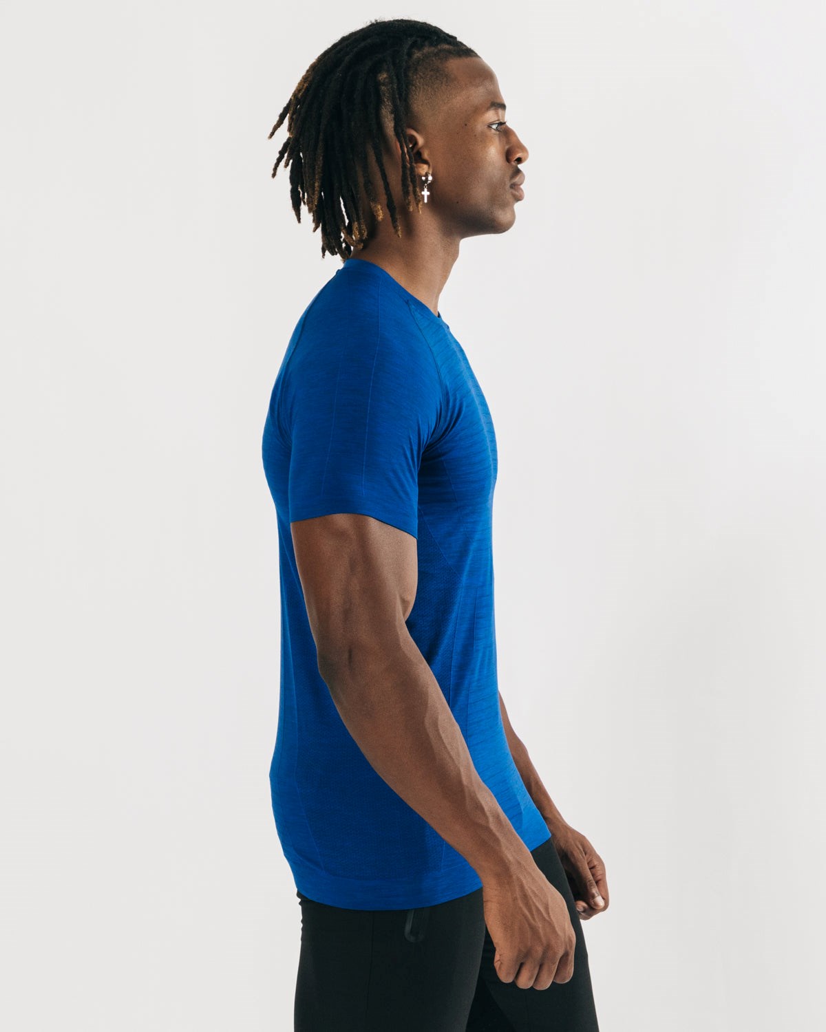 Alphalete High Performance Seamless Kratke Sleeve Tee Modre | 386-NUPIOY