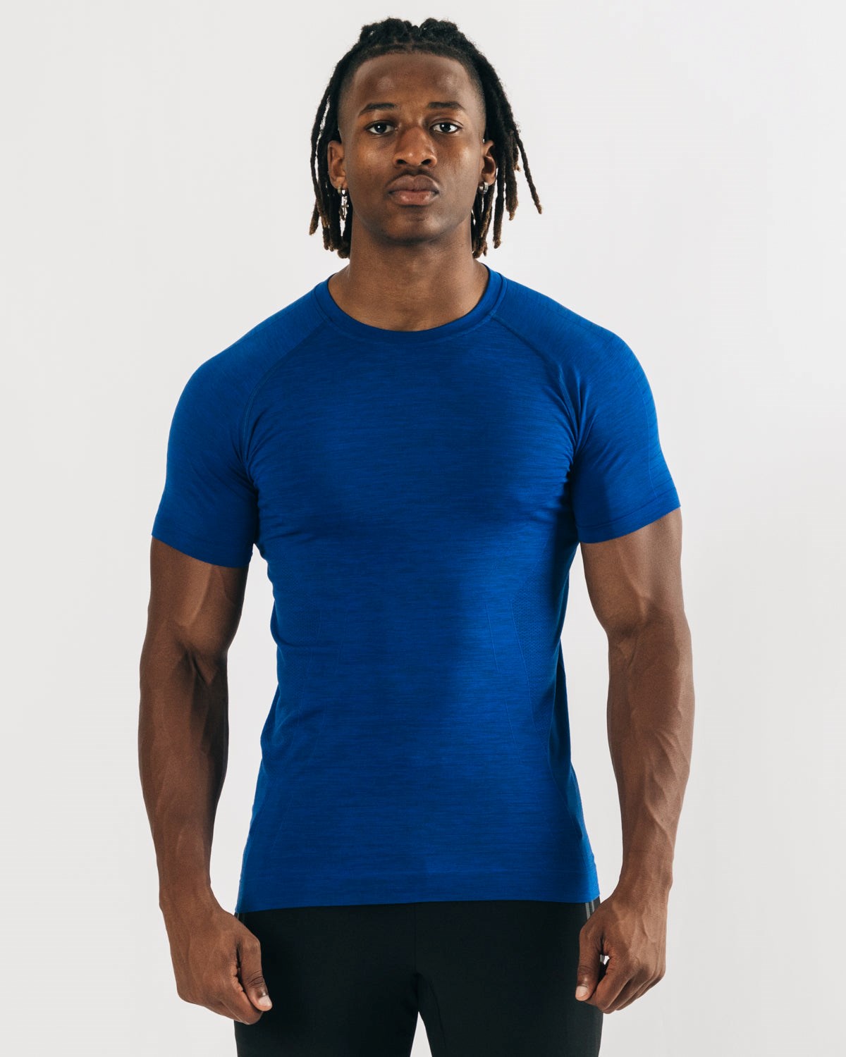 Alphalete High Performance Seamless Kratke Sleeve Tee Modre | 386-NUPIOY