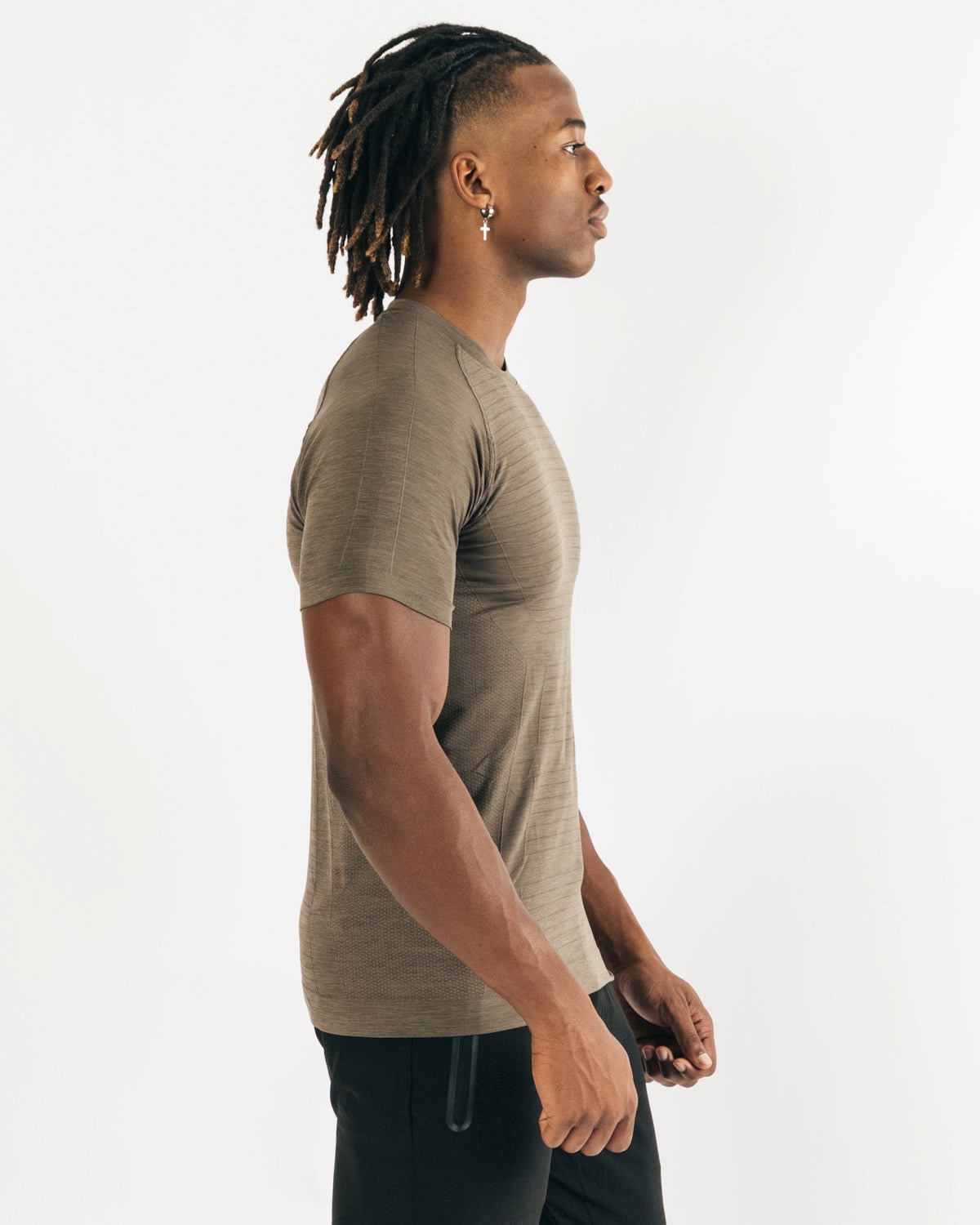 Alphalete High Performance Seamless Kratke Sleeve Tee Mocha | 540-MDBUTW