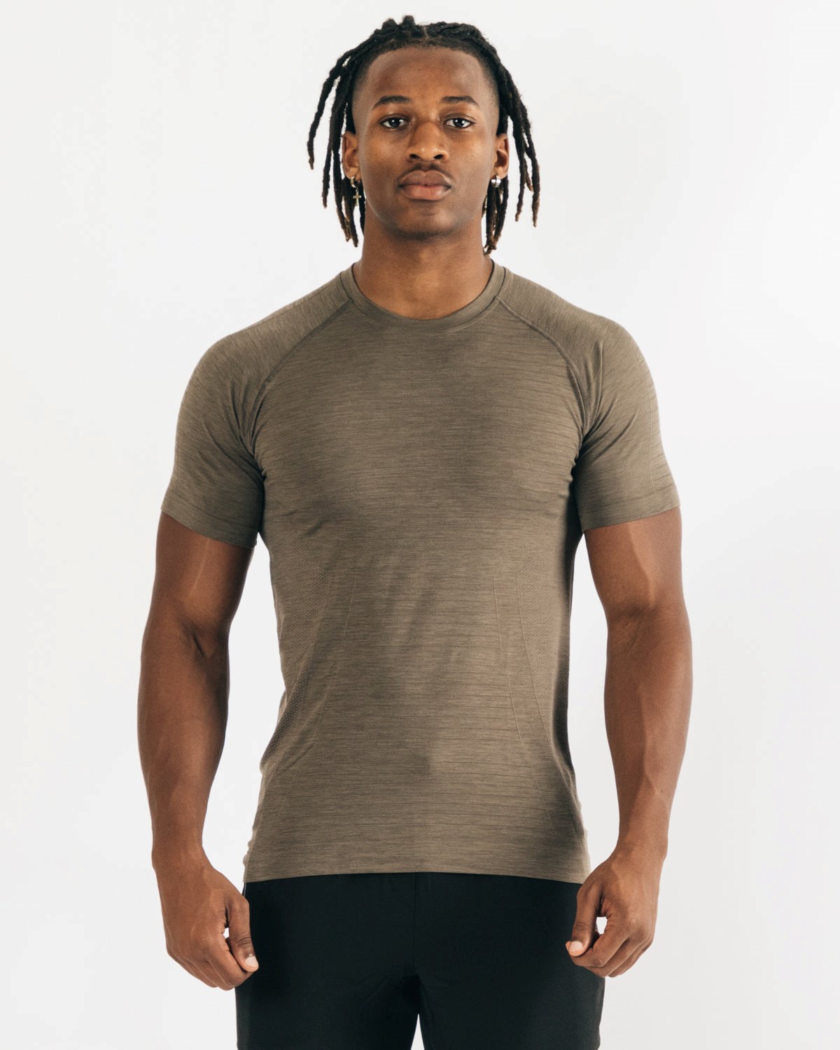 Alphalete High Performance Seamless Kratke Sleeve Tee Mocha | 540-MDBUTW