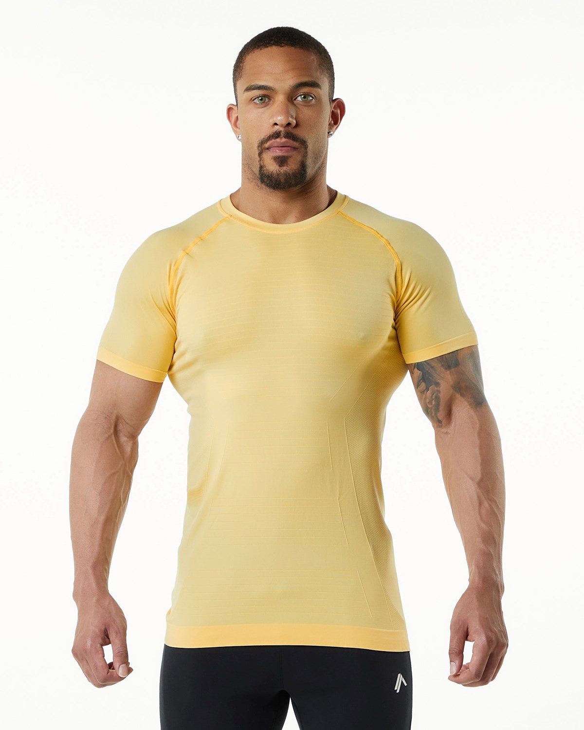 Alphalete High Performance Seamless Kratke Sleeve Tee Faded Honey | 709-HQIYEW