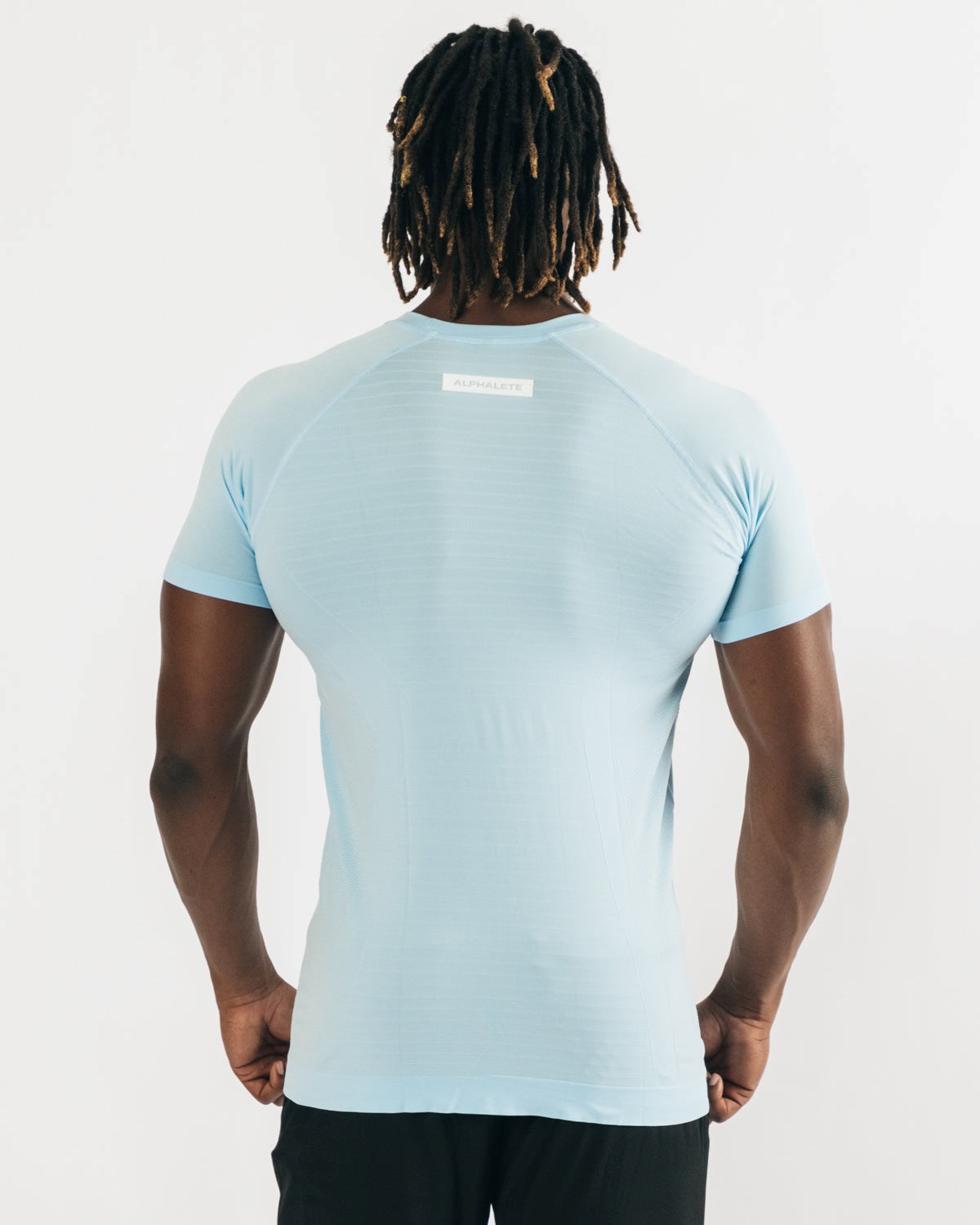 Alphalete High Performance Seamless Kratke Sleeve Tee Modre | 968-SYTOQV