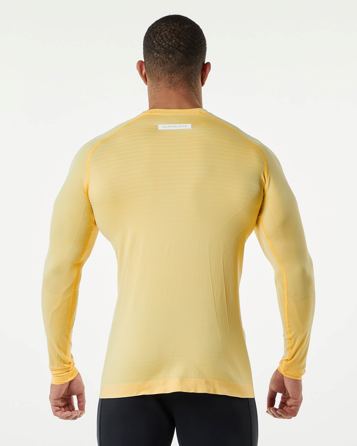 Alphalete High Performance Seamless Long Sleeve Tee Faded Honey | 256-MLKWQP