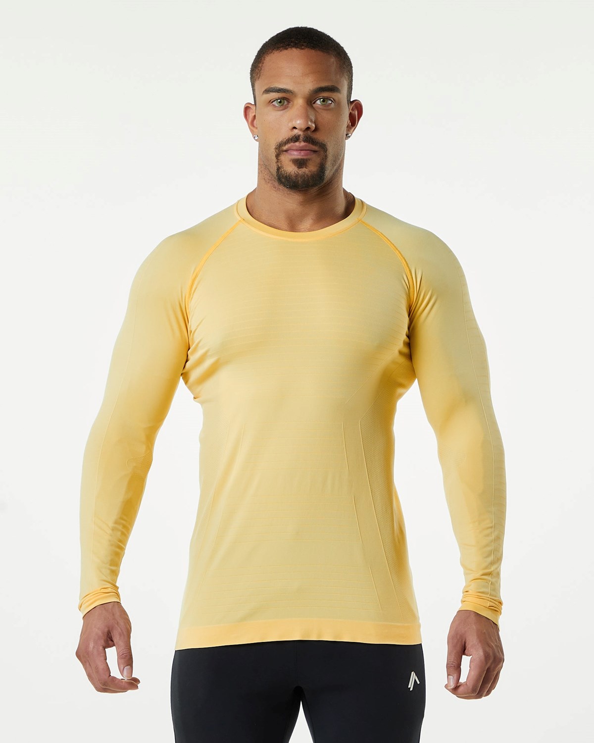 Alphalete High Performance Seamless Long Sleeve Tee Faded Honey | 256-MLKWQP