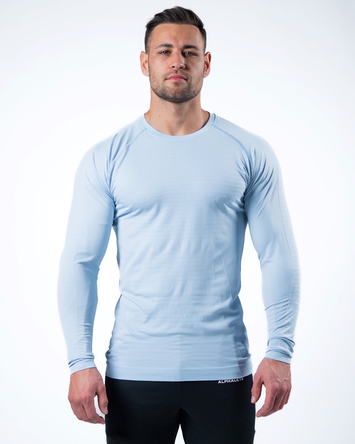 Alphalete High Performance Seamless Long Sleeve Tee Modre | 796-NKTWZM