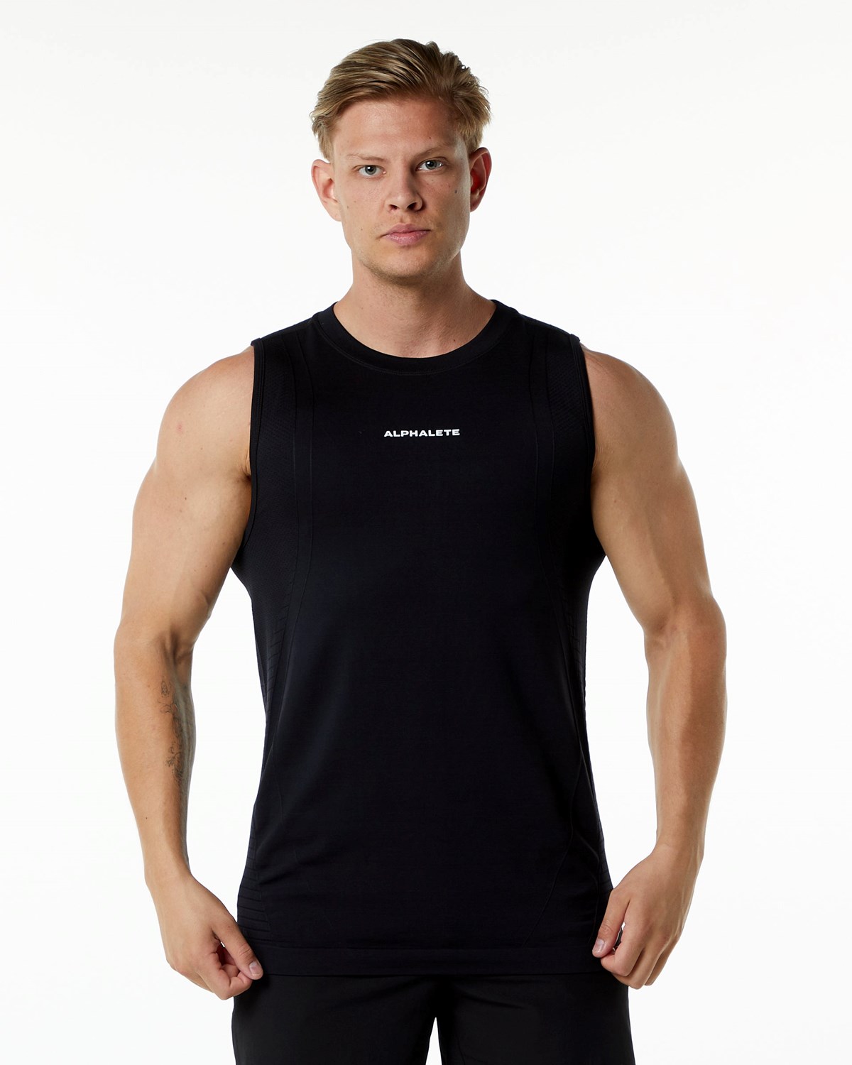 Alphalete High Performance Seamless Tank Čierne | 894-TGIUOB