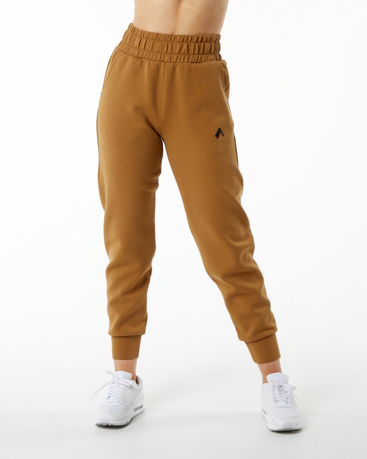 Alphalete Interlock Knit Cuffed Jogger Almond | 051-ZPKSUH