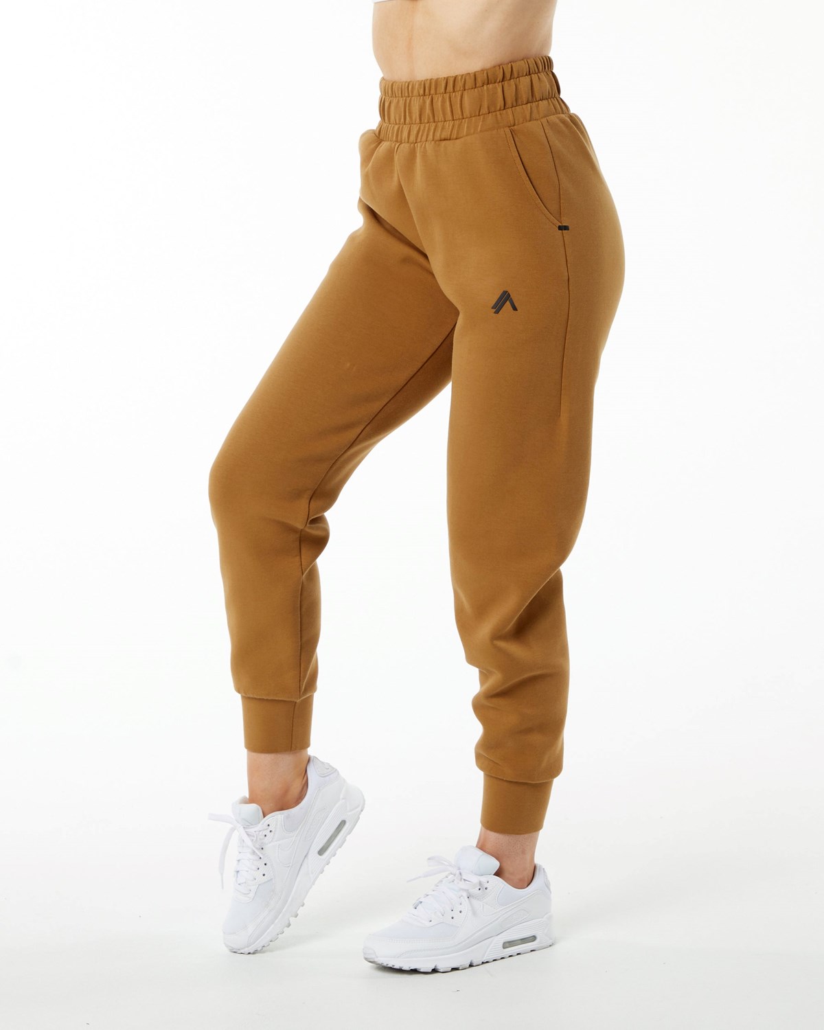 Alphalete Interlock Knit Cuffed Jogger Almond | 051-ZPKSUH