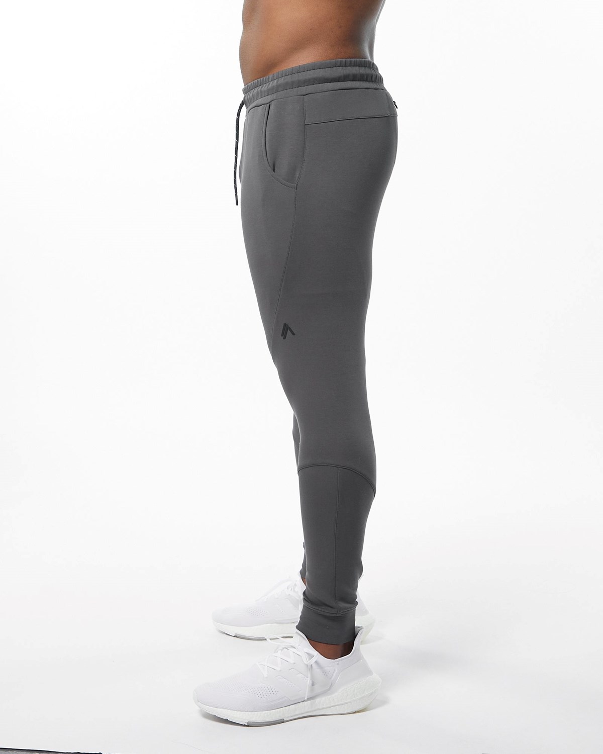 Alphalete Interlock Knit Cuffed Jogger Charcoal | 128-ZHCWNA