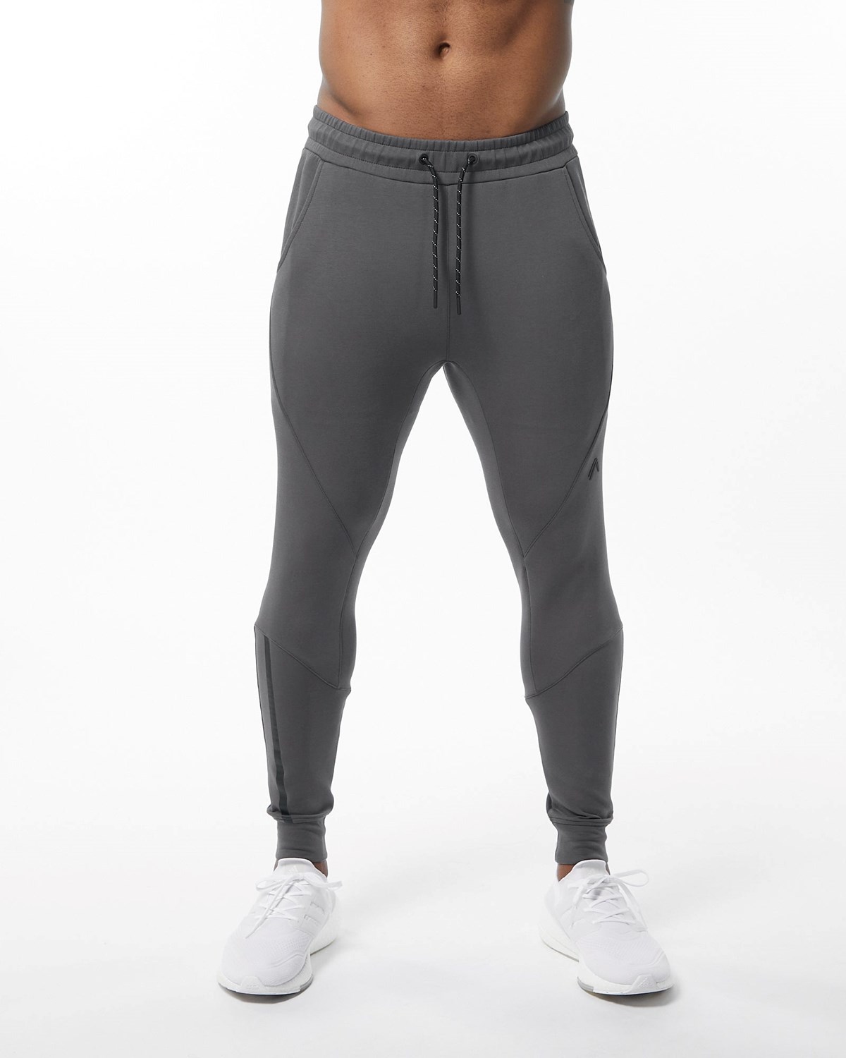 Alphalete Interlock Knit Cuffed Jogger Charcoal | 128-ZHCWNA