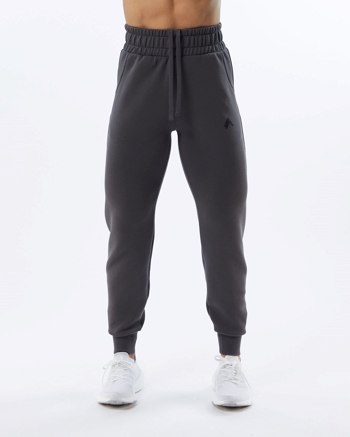 Alphalete Interlock Knit Cuffed Jogger Charcoal | 547-GOSVLB