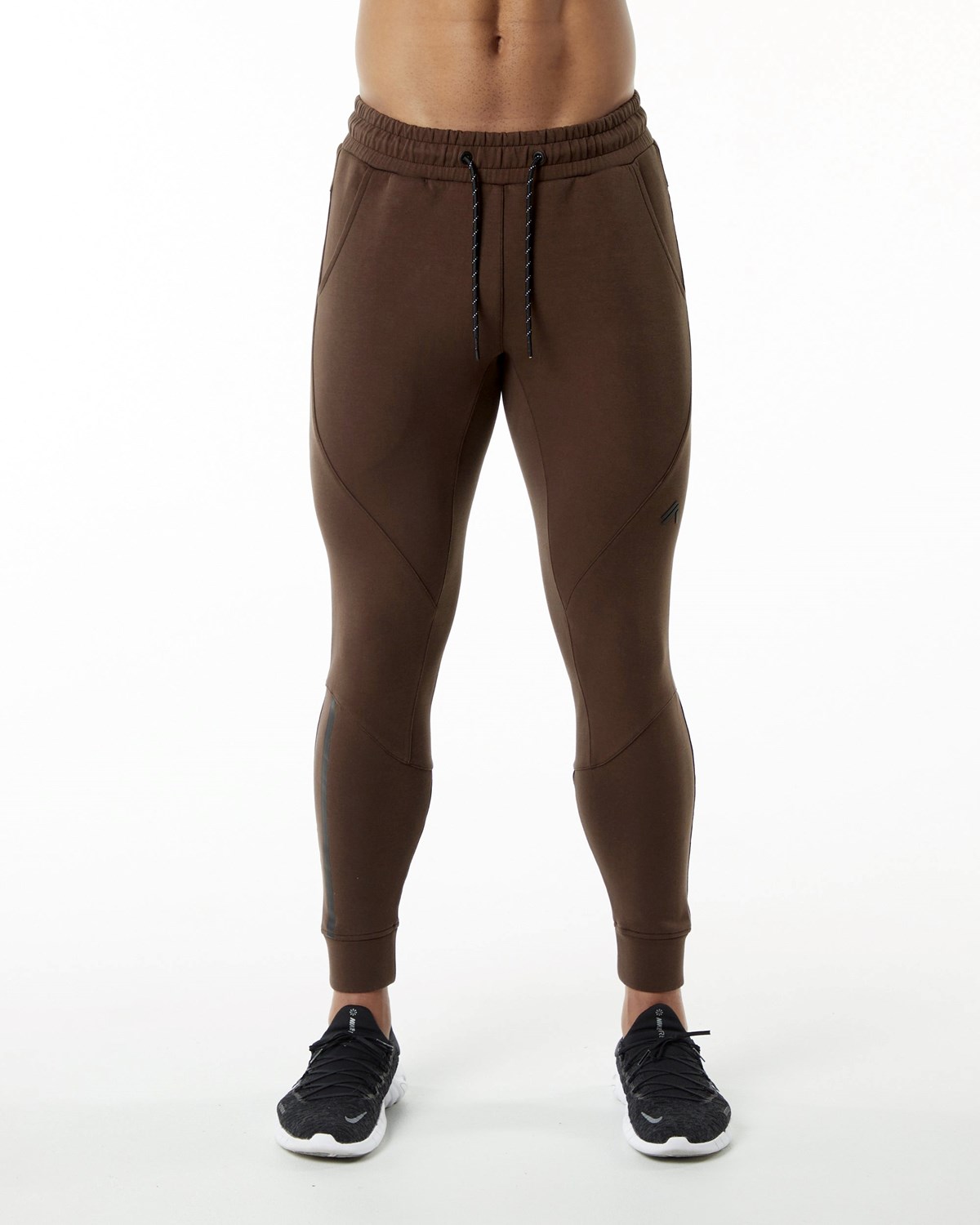 Alphalete Interlock Knit Cuffed Jogger Hnede | 417-WYZDRQ