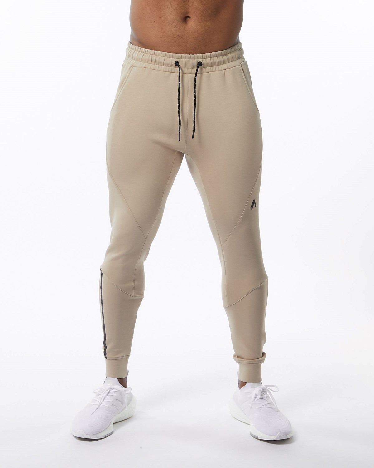 Alphalete Interlock Knit Cuffed Jogger Tan | 038-WKUQGN