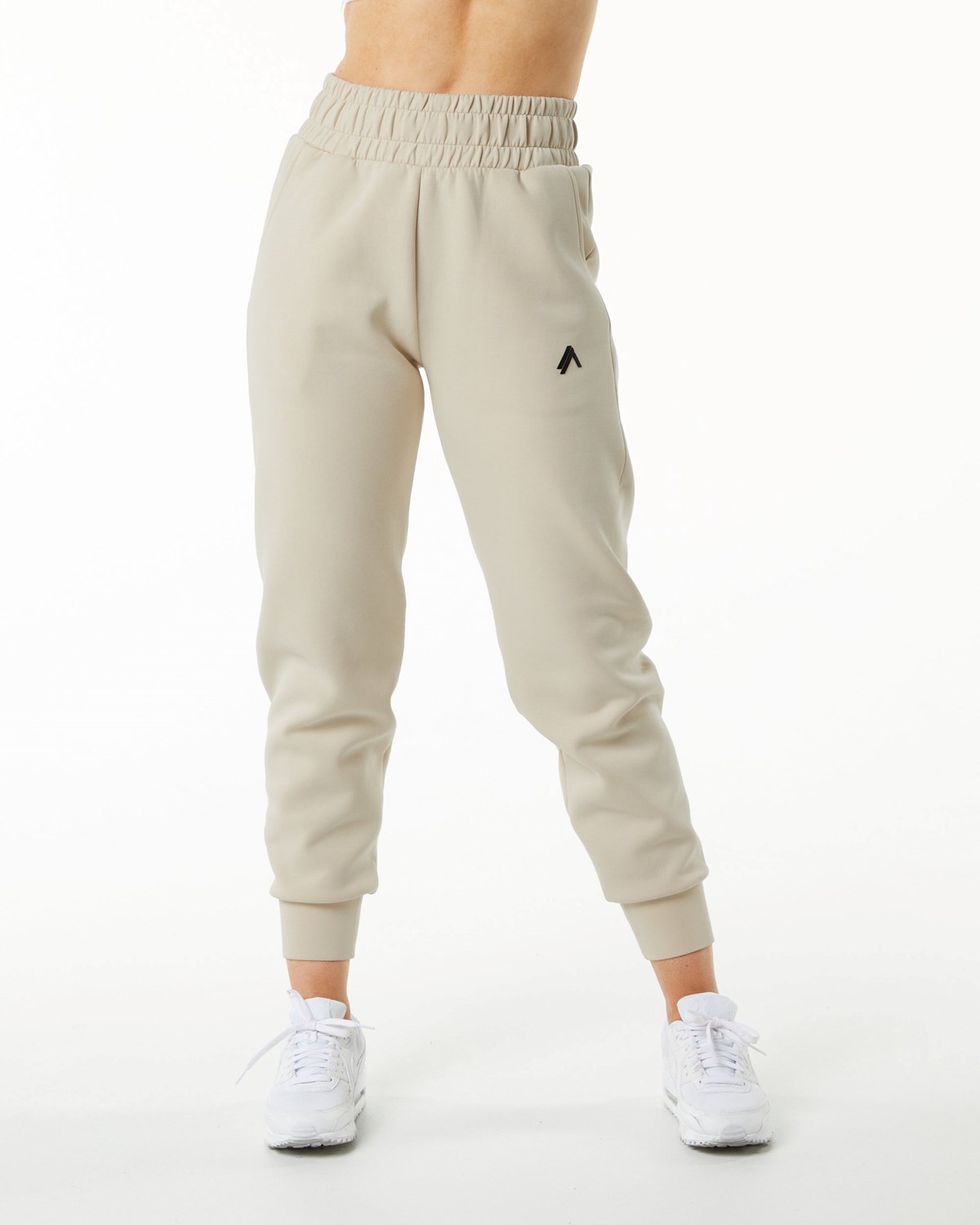 Alphalete Interlock Knit Cuffed Jogger Vanilla | 703-CVFHQJ