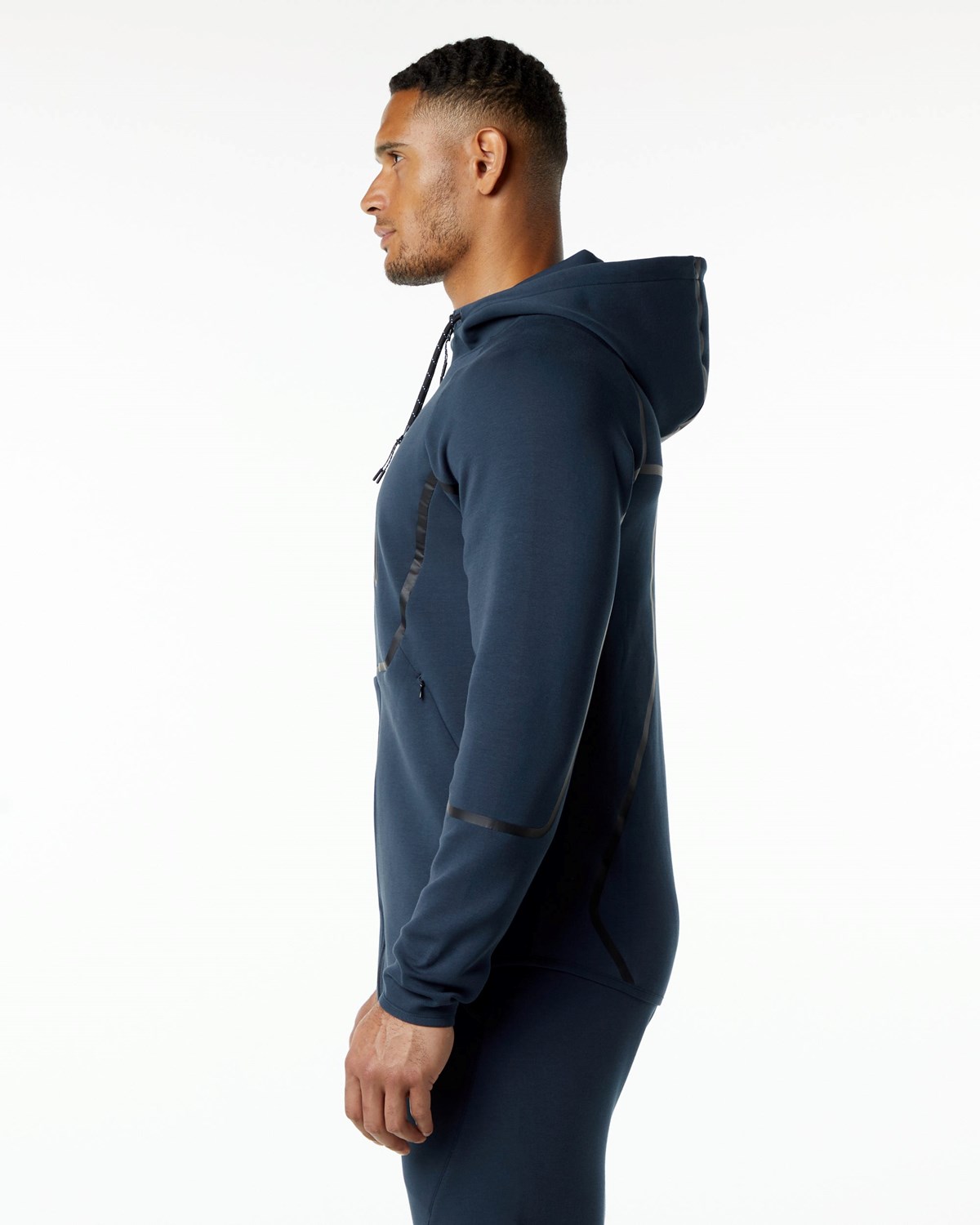 Alphalete Interlock Knit Full-Zip Hoodie Námornícka Modrá | 034-YTBGSM