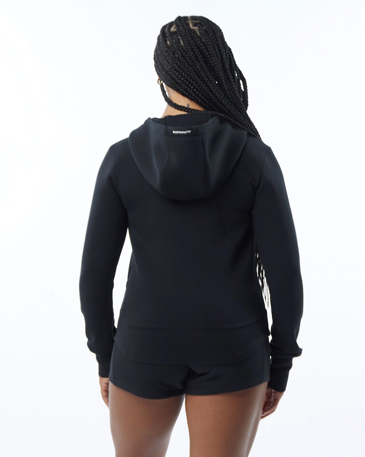 Alphalete Interlock Knit Full-Zip Hoodie Čierne | 167-BOJZUE