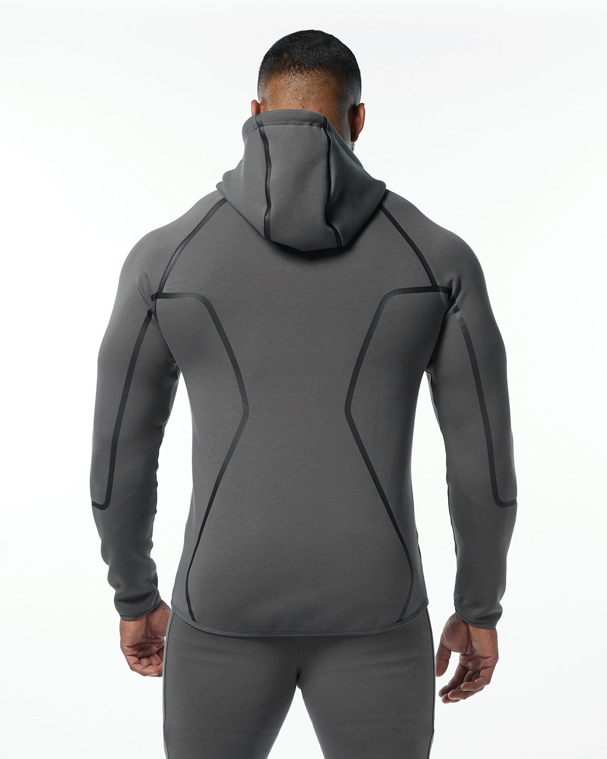 Alphalete Interlock Knit Full-Zip Hoodie Charcoal | 416-XSRPNY