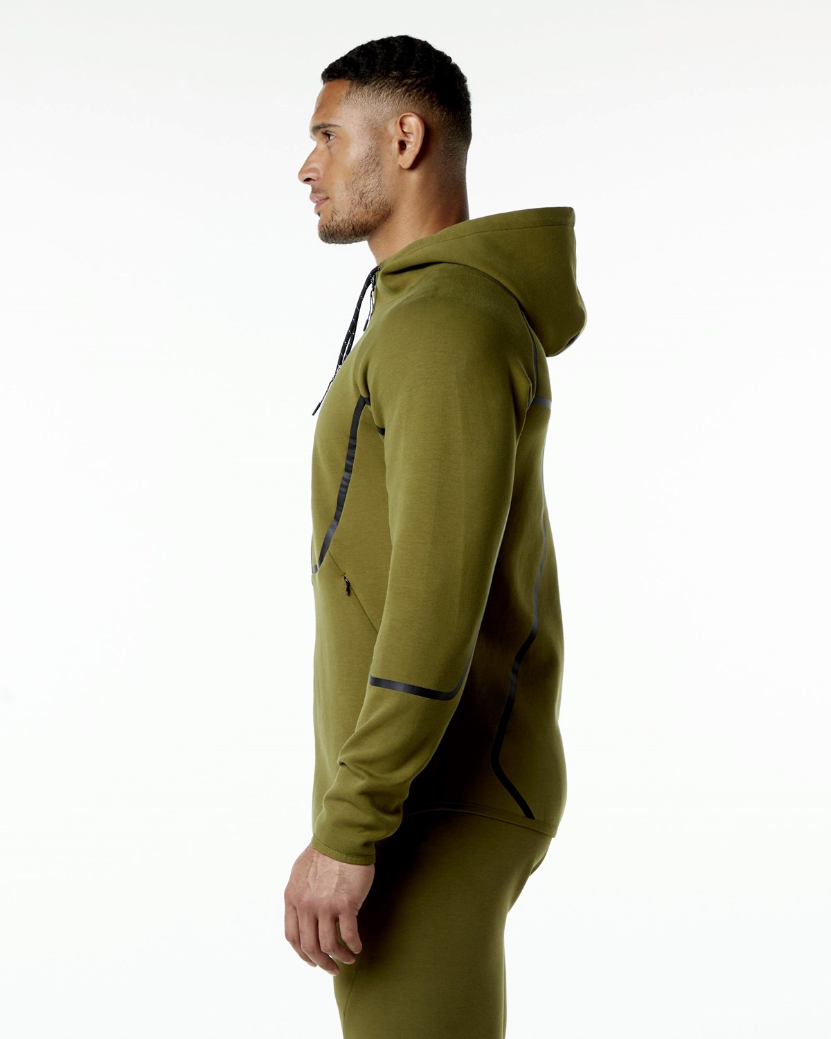 Alphalete Interlock Knit Full-Zip Hoodie Moss | 719-HFJGAQ