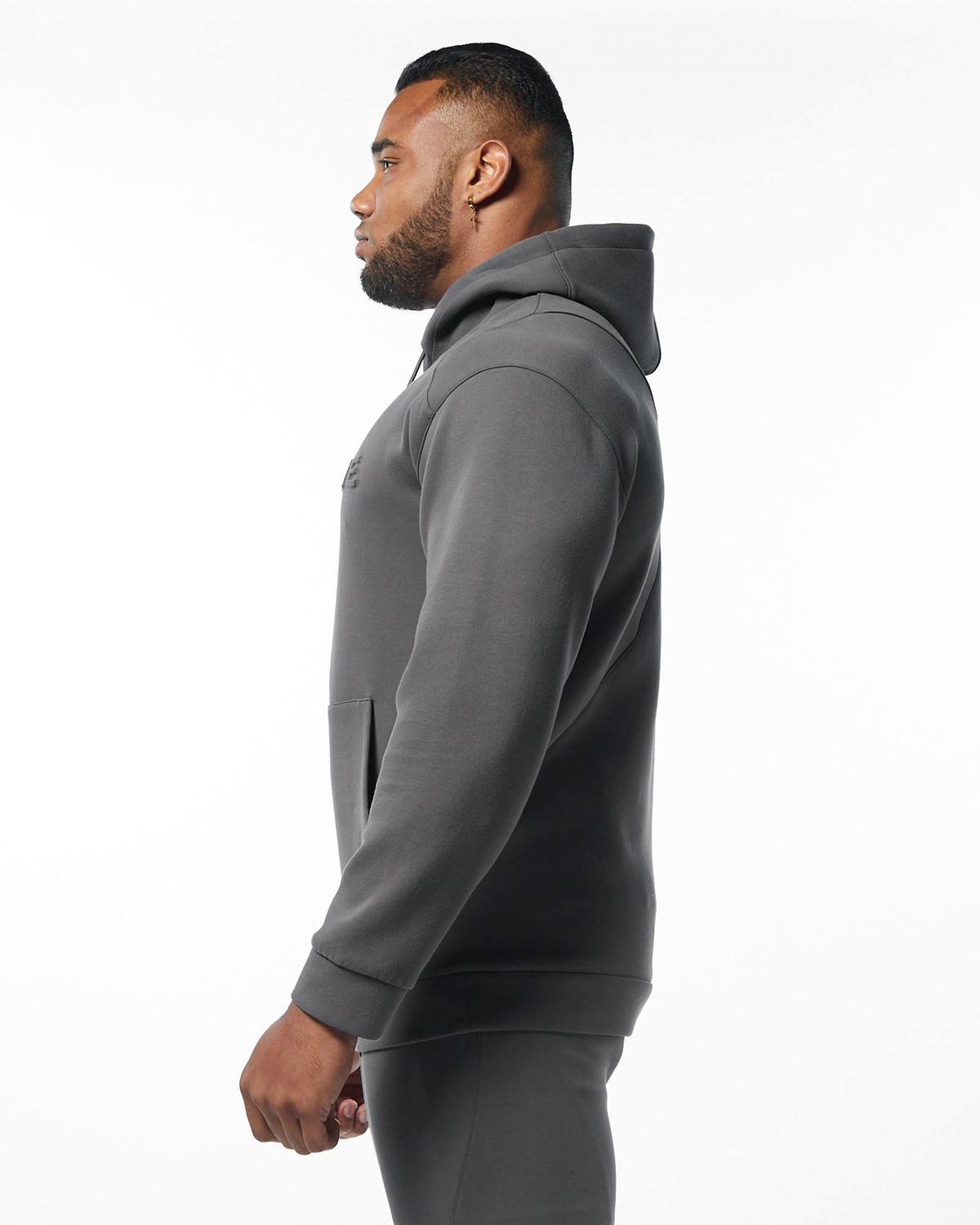 Alphalete Interlock Knit Hoodie Charcoal | 248-YBDQXW