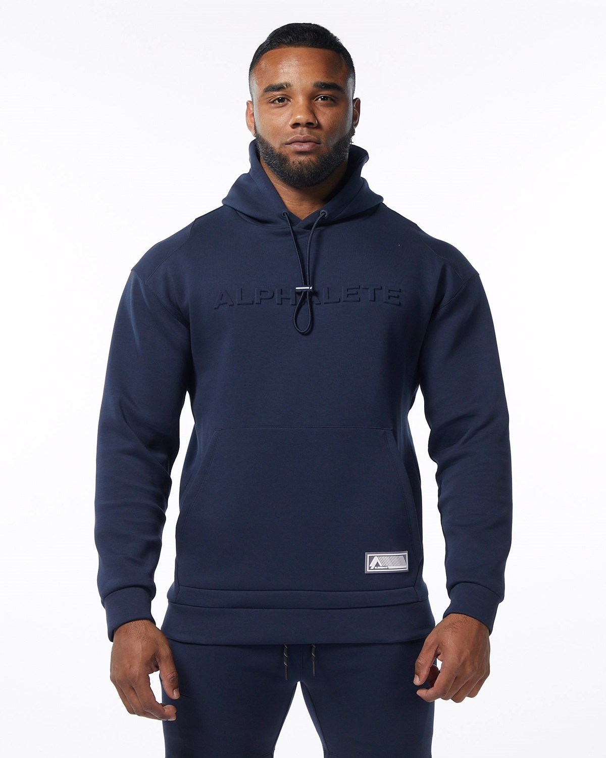 Alphalete Interlock Knit Hoodie Námornícka Modrá | 381-MCUFBY