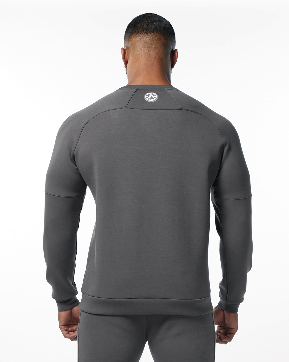 Alphalete Interlock Knit Pullover Charcoal | 075-VKHTWC