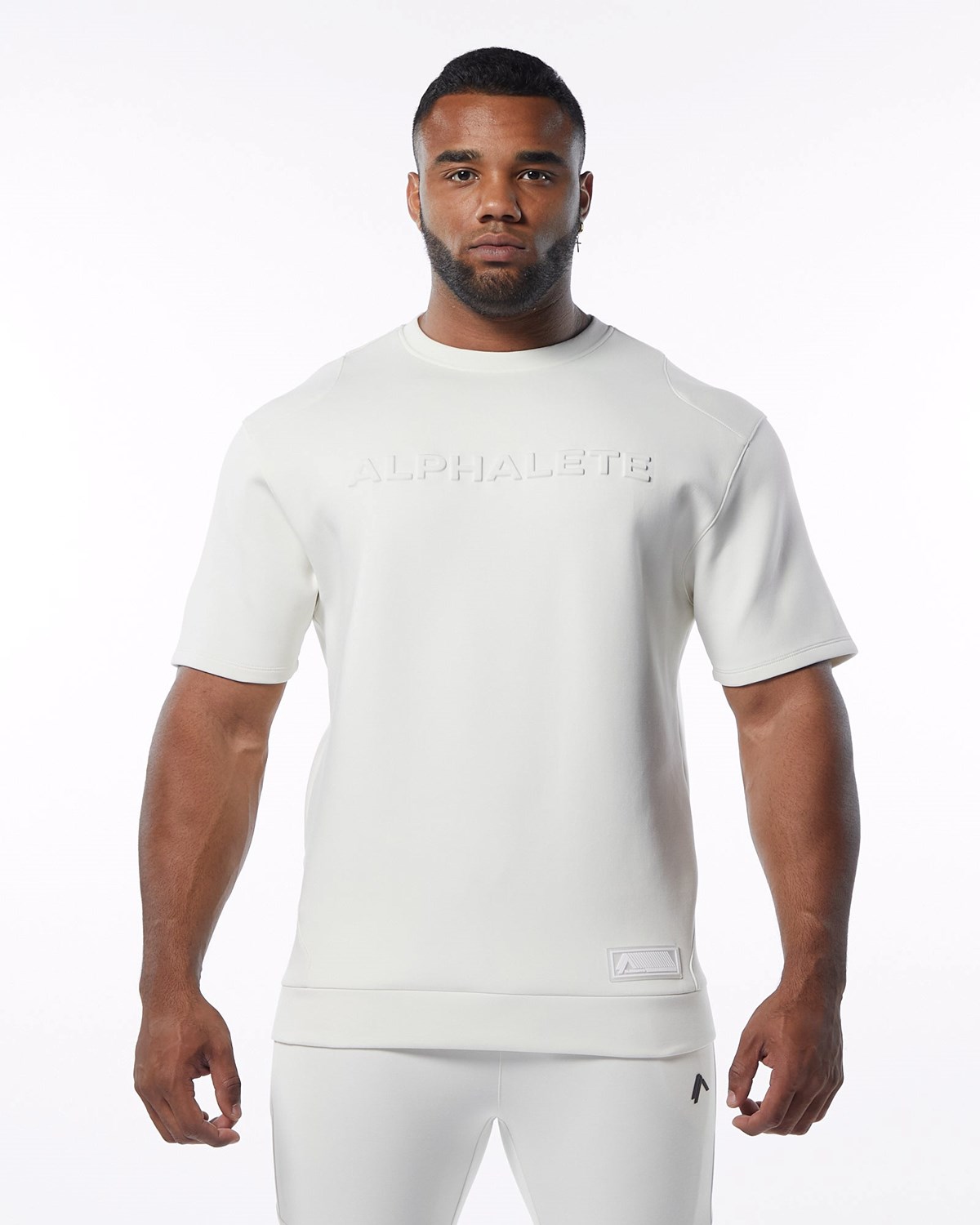 Alphalete Interlock Knit Pullover Krém | 283-AYXTMH