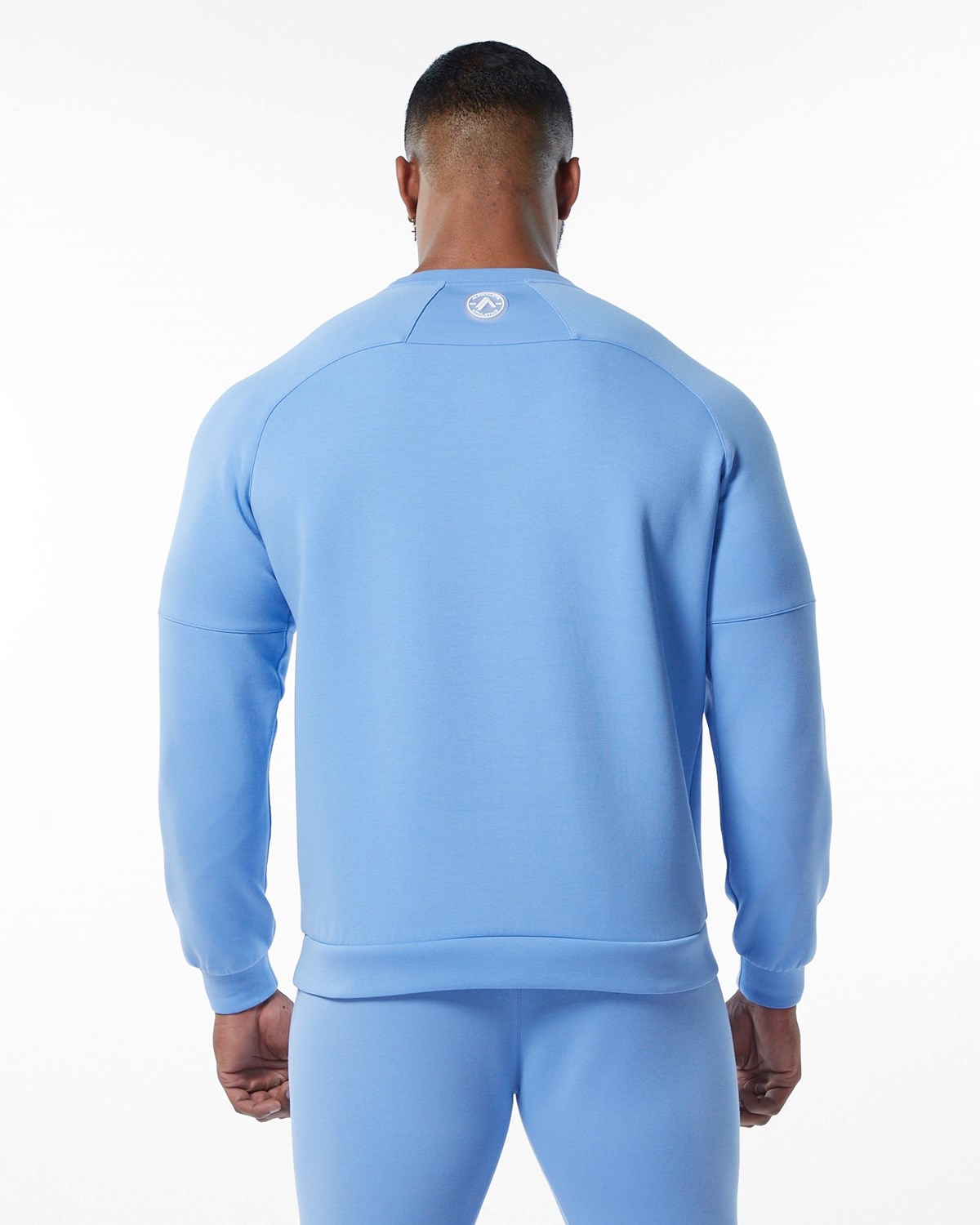 Alphalete Interlock Knit Pullover Svetlo Modre | 897-FTPSBD