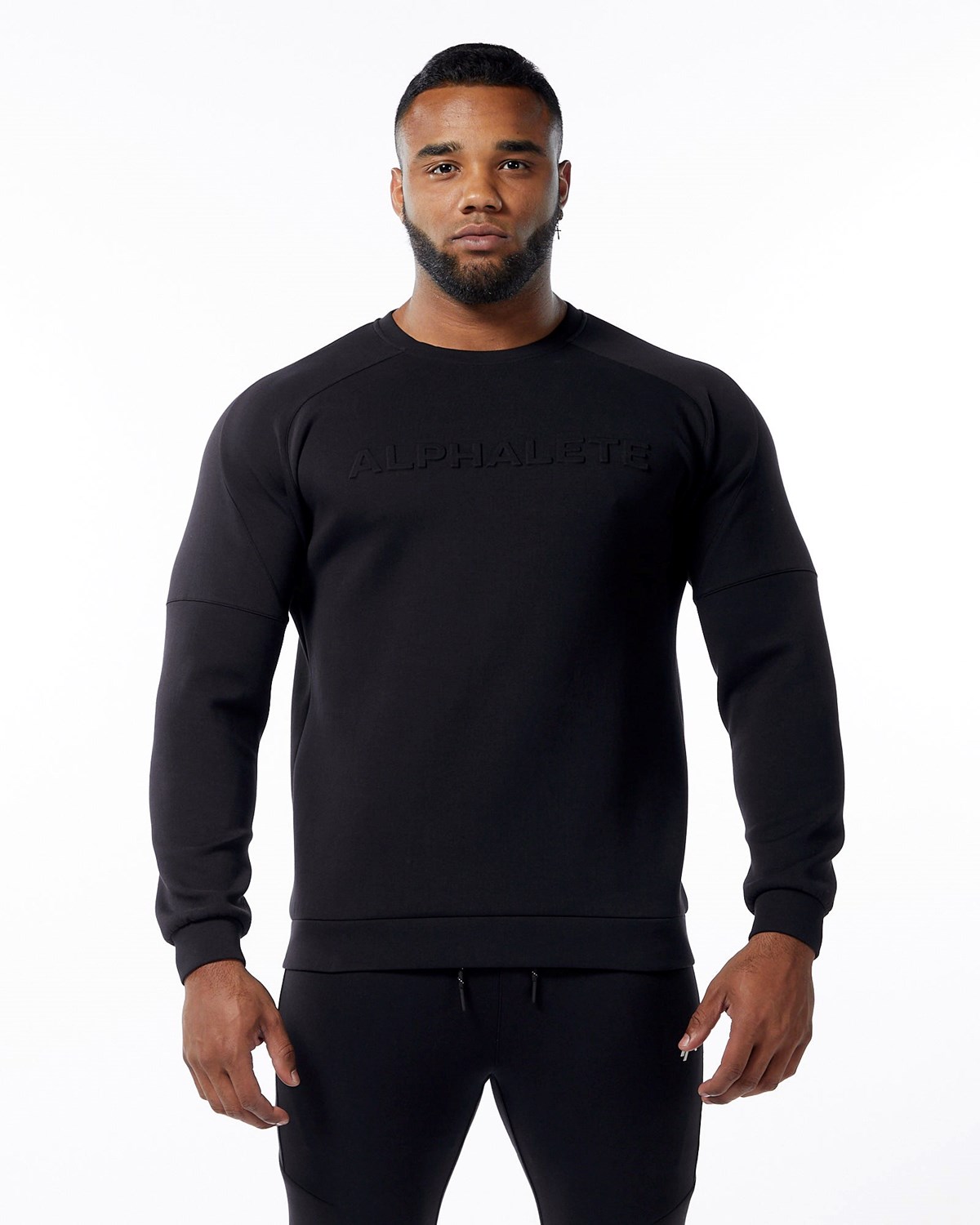 Alphalete Interlock Knit Pullover Čierne | 819-WBAIPG