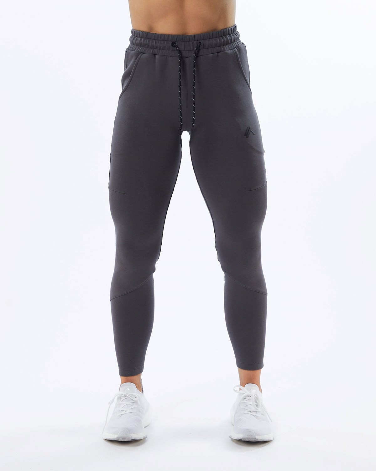 Alphalete Interlock Knit Zip Jogger Charcoal | 421-RAINKF