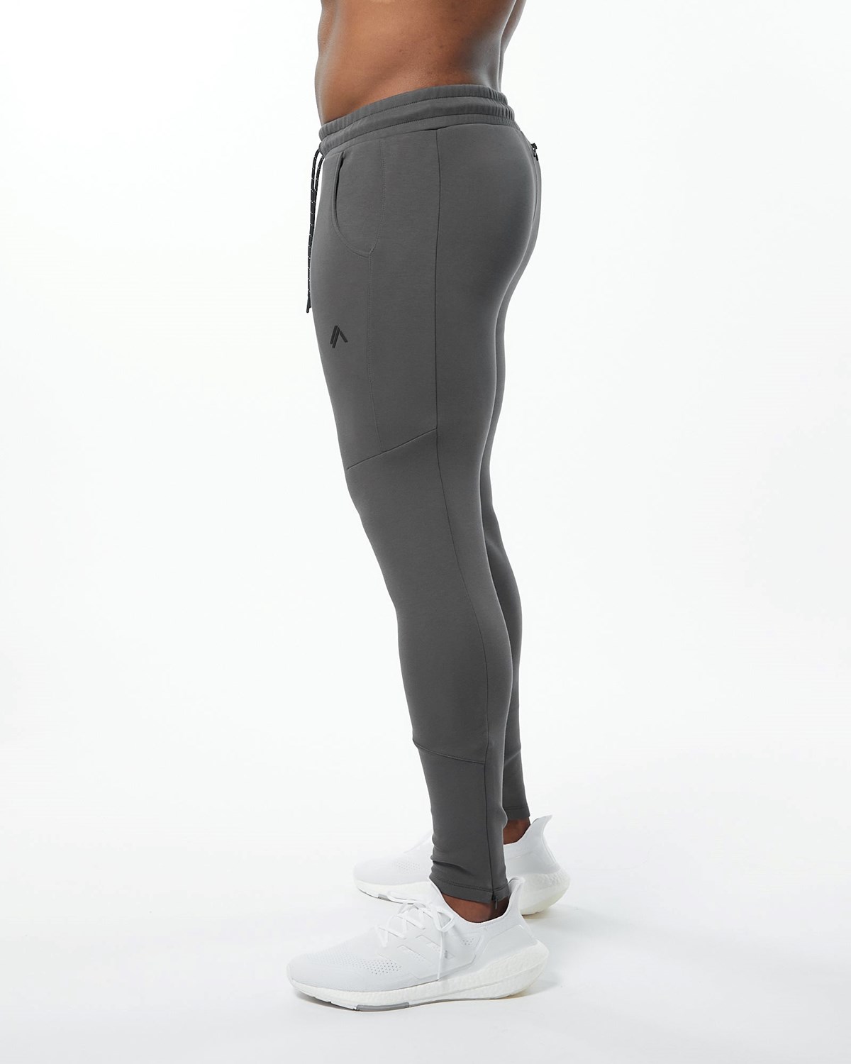 Alphalete Interlock Knit Zip Jogger Charcoal | 827-YRDXMB