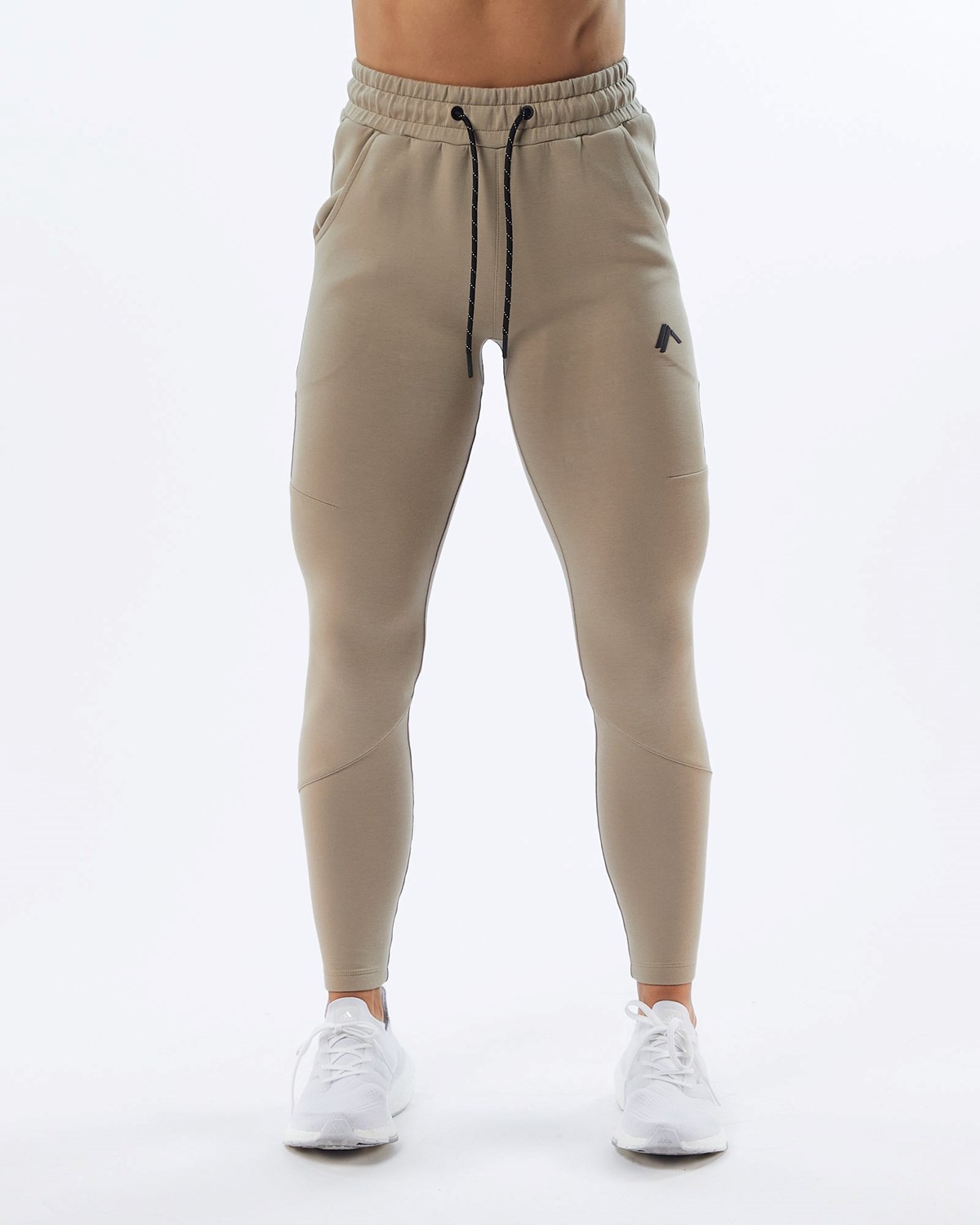 Alphalete Interlock Knit Zip Jogger Tan | 824-VQOJKG