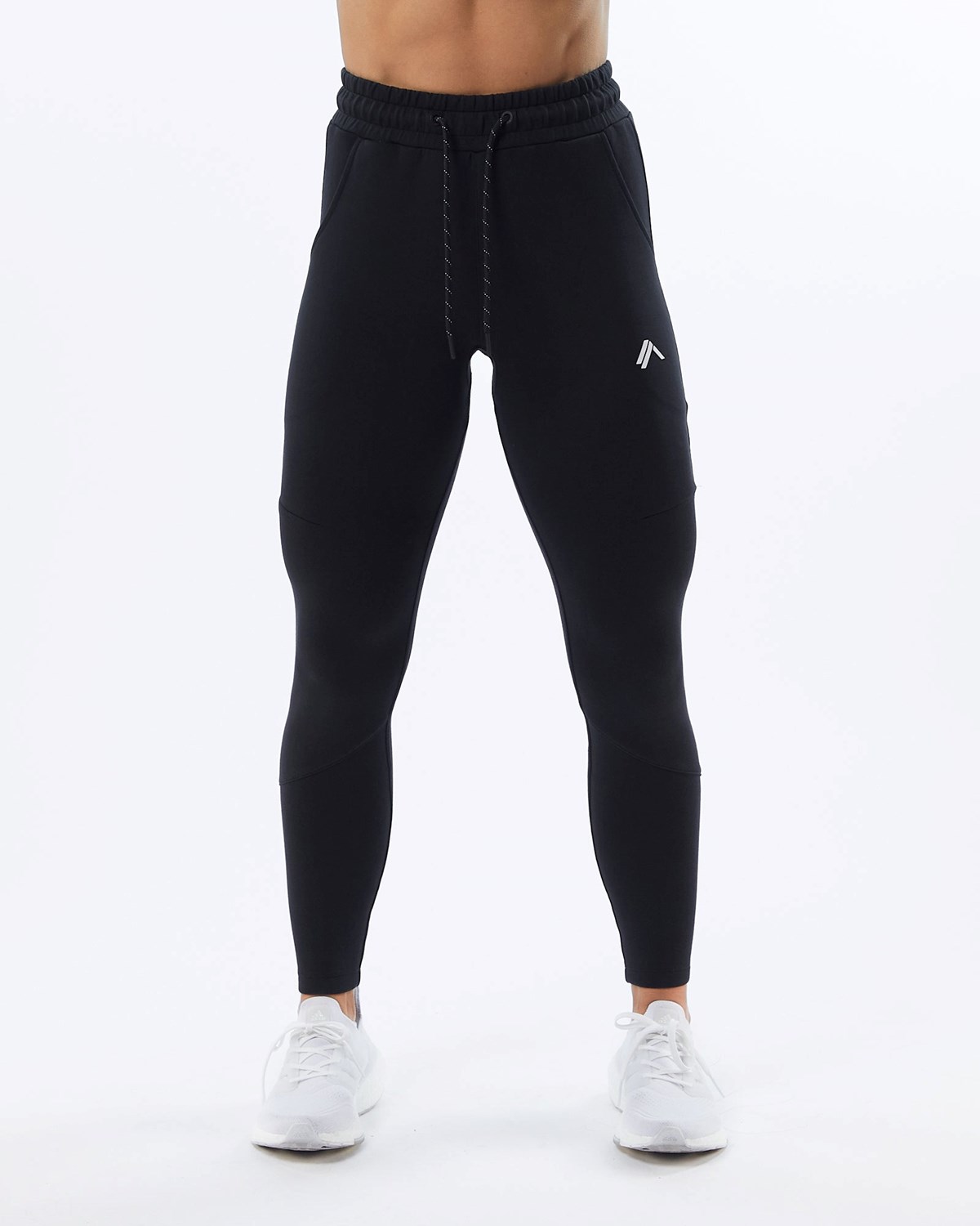 Alphalete Interlock Knit Zip Jogger Čierne | 608-MPCQTK