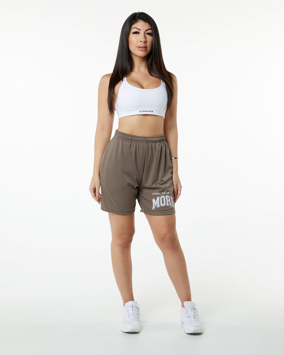 Alphalete Luxury Podsite 4-Way Stretch Mesh Kratke Mocha | 645-KDJZGQ