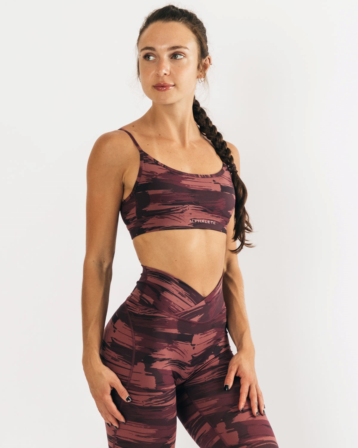 Alphalete Medium Impact Bra Bordove Maskacove | 159-FAUGPX