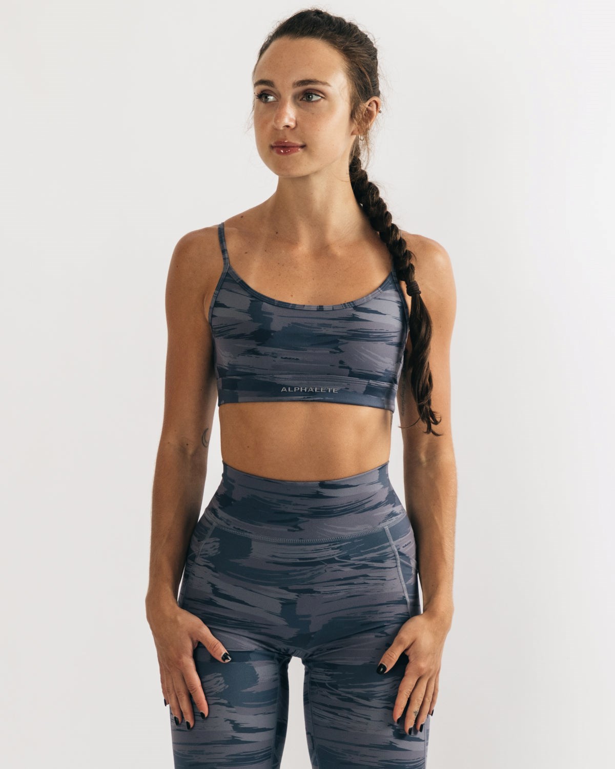 Alphalete Medium Impact Bra Siva Maskacove | 328-QJAVXM