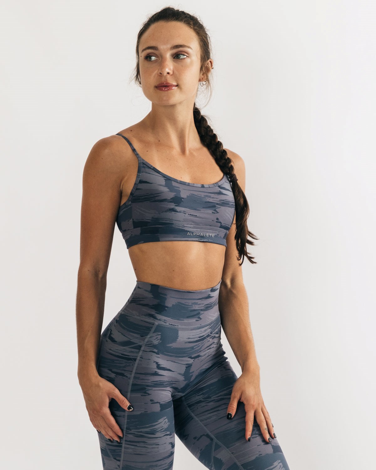 Alphalete Medium Impact Bra Siva Maskacove | 328-QJAVXM