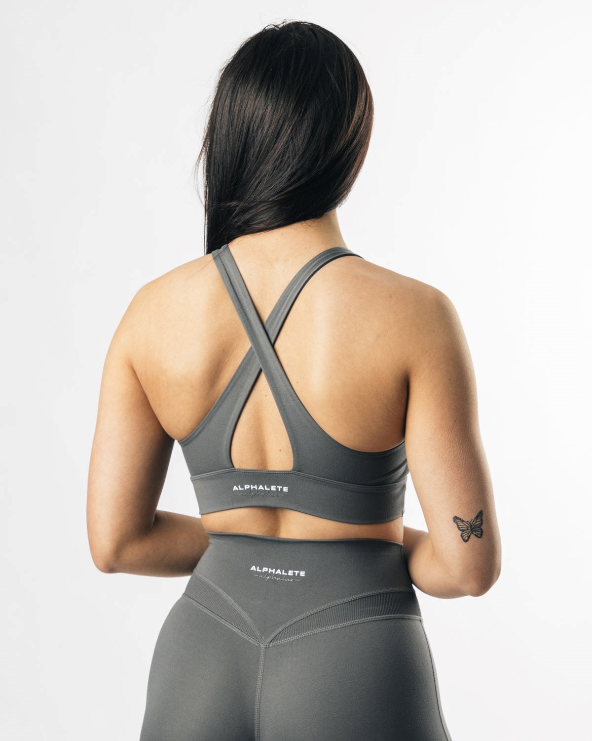 Alphalete Medium-Impact Luxury Sports Bra Volcanic Ash | 430-XPCDVE